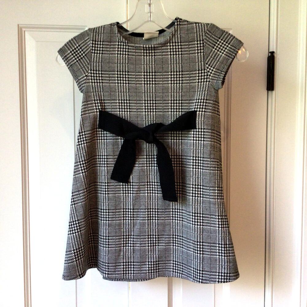 Zara Girl"s Houndstooth Short Sleeve Dress Sz 7